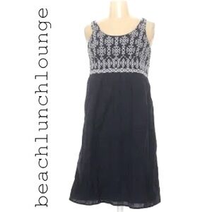 BEACHLUNCHLOUNGE navy sleeveless dress crochet top shift dress size small